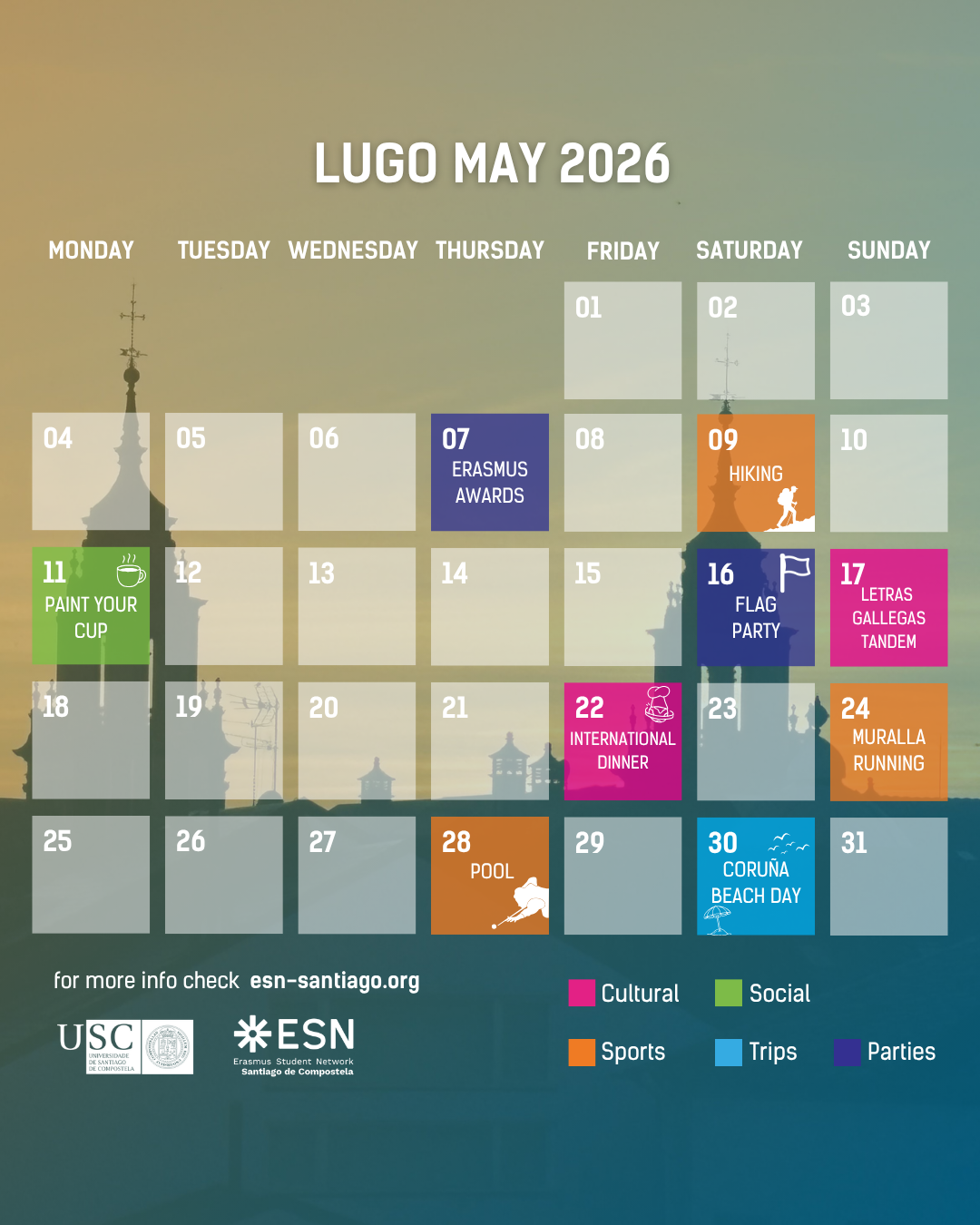 Calendario Abril Lugo 2026